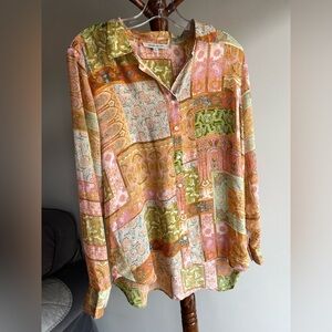 Rose & Olive Multicolor Patchwork Button Down Shirt